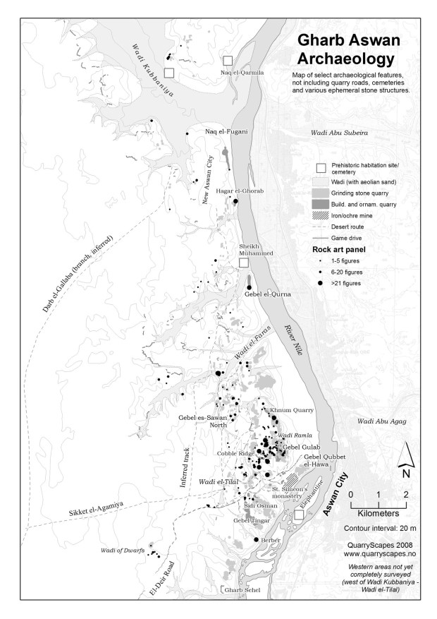 Archaeology and rock art at Gharb (West) Aswan (EG)