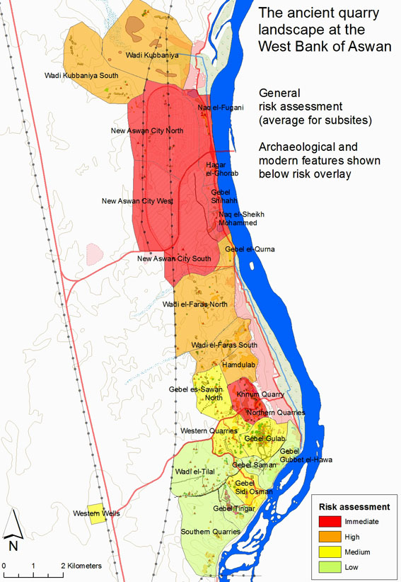Risk assessment for the area with ancient quarries and other archaeological sites at Gharb (West) Aswan