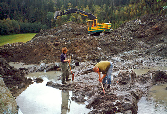 Soapstone quarry under archaeological excavation, Norway