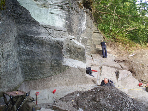 Excavation in Öye medieval quarry near Trondheim. Photo by Nina Lundberg
