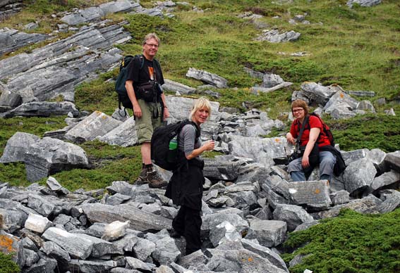 A break during survey at a medieval marble quarry in Norway