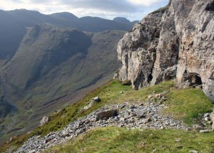 Prehistoric stone axe quarry at Great Langdale in Cumbria