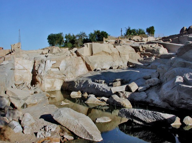 Aswan granite quarry under archaeological excavation 2003