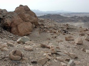 One of the thousands of workplaces for soapstone vessels in the Eastern Desert One of the thousands of workplaces for soapstone vessels in the Eastern Desert