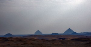 Seen from Saqqara to the pyramids at Dashur