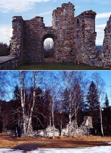 Tautra (top) and Munkeby monastery ruins in the Trondheim region
