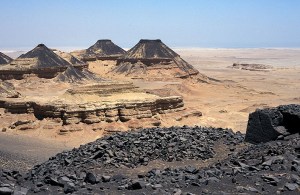 The spectacular landscape at the Old Kingdom basalt quarries at Widan el-Faras in the Northern Faiyum
