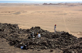 Archaeological work at the Old Kingdom Widan el-Faras basalt quarries