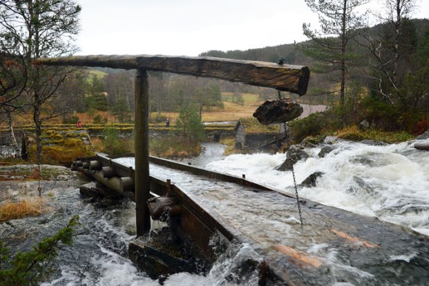 Part of the restored milling complex at Skor