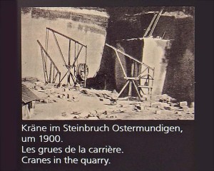 Cranes in the quarries at Ostermundigen. Source: Photo from station at Wege zu Klee Cranes in the quarries at Ostermundigen. Source: Photo from station at Wege zu Klee