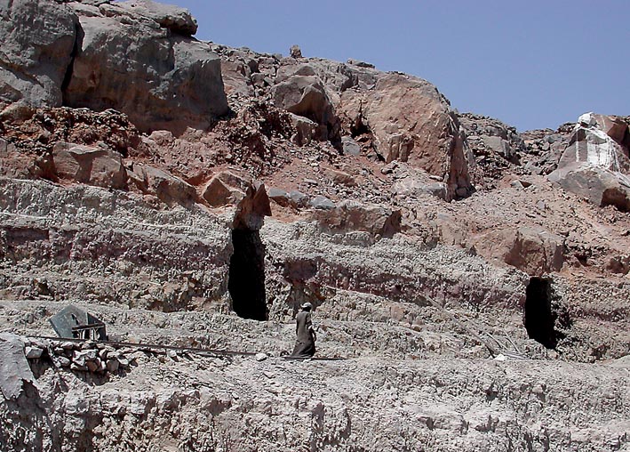 The adits of a modern clay mine in Subeira. Photo: Adel Kelany