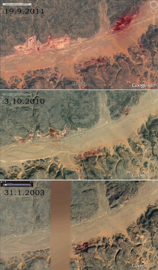 The development in iron mining as seen through Google Earth 2003-2011
