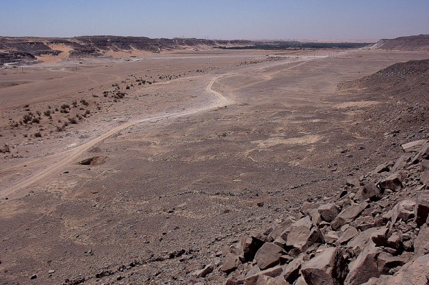Despite modern activity, Wadi Abu Subeira, here seen towards west, is still a place with Upper Egyptian desert beauty. The stone lines in the foreground belong to an ancient trap for hunting. Photo: Per Storemyr Despite modern activity, Wadi Abu Subeira, here seen towards west, is still a place with Upper Egyptian desert beauty. The stone lines in the foreground belong to an ancient trap for hunting. Photo: Per Storemyr