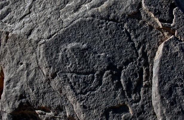 A Late Palaeolithic auroch in Wadi Abu Subeira. Note how features like edges of the rock have been used for the outline of the body. Photo: Per Storemyr A Late Palaeolithic auroch in Wadi Abu Subeira. Note how features like edges of the rock have been used for the outline of the body. Photo: Per Storemyr