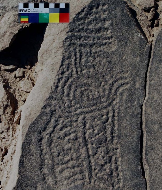 The el-Hosh Epipalaeolithic rock art masterpiece. Photo: Per Storemyr