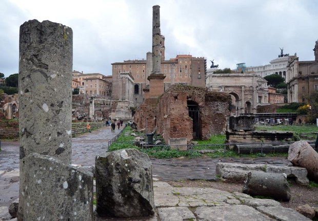 Verde Antico from Larissa in Greece at Forum Romanum. Photo: Per Storemyr