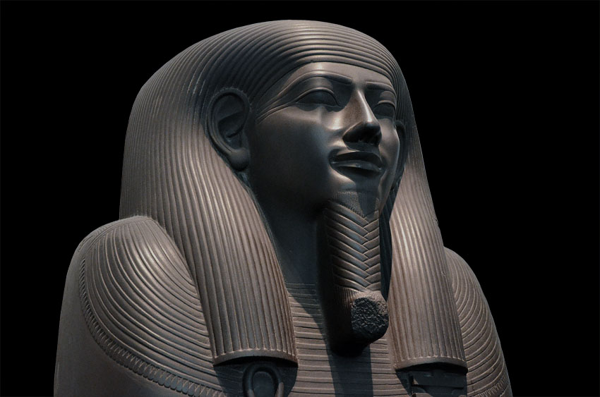 Egypt, or rather the British Museum. For various reasons I take a keen interest in the Wadi Hammamat greywacke quarries. This is one of the beautiful objects made from the stone, part of a sarcophagus-lid of the Vizier Sisebek, from the 26th Dynasty, about 600 BC. Photo: Per Storemyr.