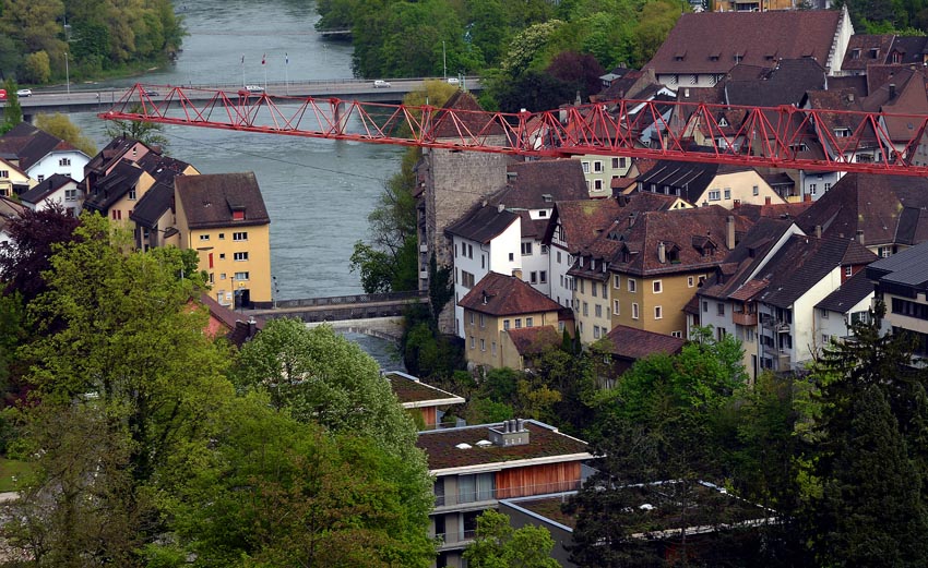 Switzerland:; The medieval core of Brugg, the city where I live. Building cranes tend to obscure the sights at the moment. Photo: Per Storemyr