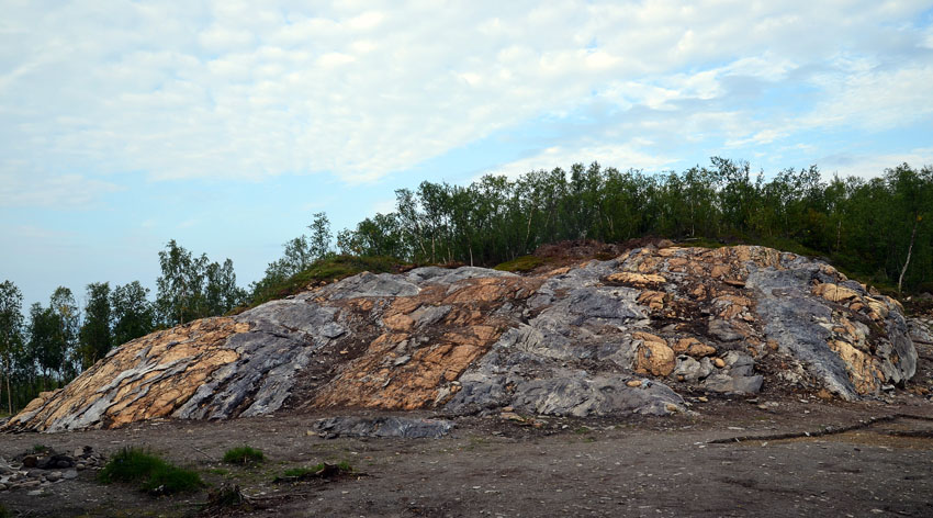 Norway: The Melsvik Mesolithic chert quarry in Northern Norway. Excavated in 2012-13, this is the place where we could show that quarrying was undertaken with the aid of fire setting. Fieldwork with Tromsø Museum. Photo: Per Storemyr.