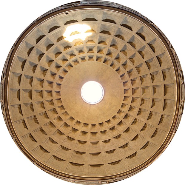 The Pantheon cupola in Rome, made by Roman concrete some 2000 years ago. Source: Wikimedia Commons, CC BY-SA 3.0