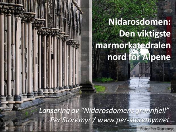 Hvit marmor så langt øyet kan se på Nidarosdomens vestfront