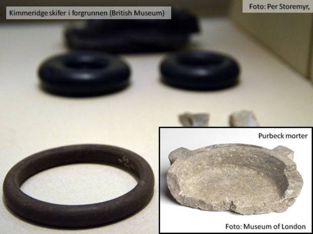 Og hva har vel armbånd i Kimmeridgeskifer og mortere i Purbeckmarmor med Nidarosdomen å gjøre?