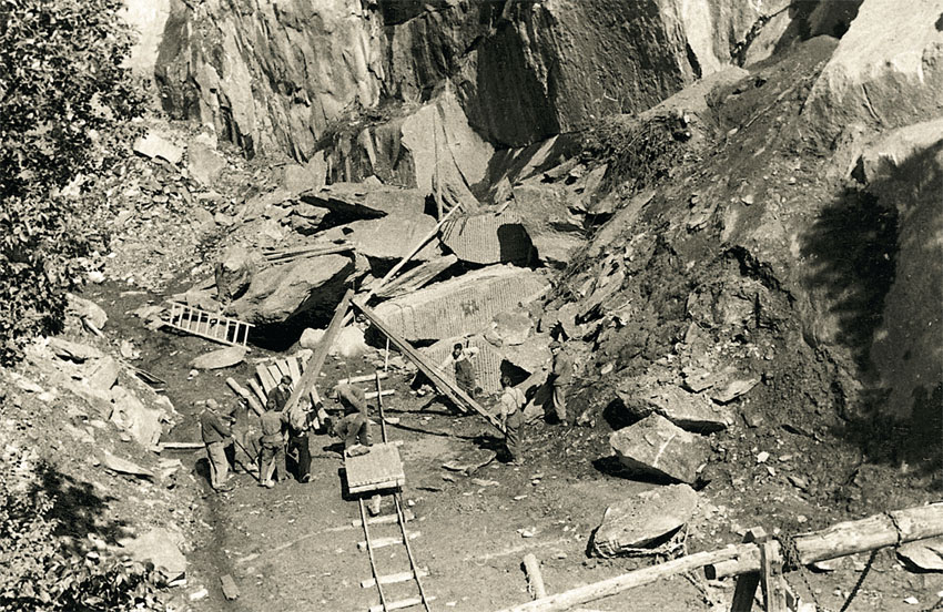 Since 2011 I've been working on a book on the history of stone quarries. Nidaros cathedral, the northernmost of Europe's great medieval cathedrals forms the key case study. Historic picture from its most important modern quarry - Bjørnå in Nordland County - after a very troublesome rock fall in the 1920s. Many thanks to The Restoration Workshop (NDR) and The Geological Survey of Norway for publishing the book in 2015. (See under "Publications" at my website.) Photo by NDR