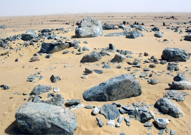 Located far south in the Egyptian Western Desert, Chephren's Quarry is the world's oldest large-scale quarry for sculpture and stone vessels. Photo by Per Storemyr
