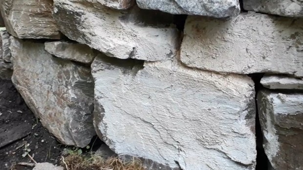 …and we made whitewash from the slaked lime, painted our kiln!