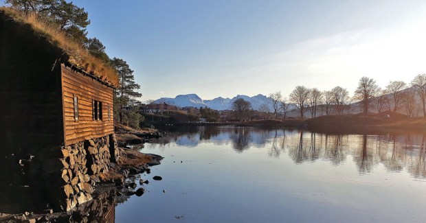 Katavågen in Borgund, the place of a once fine medieval town. Photo by Per Storemyr