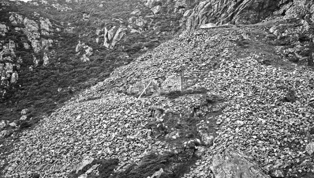 Den store terrassen før restaureringen på 1930-tallet. Foto: Riksantikvaren