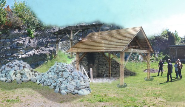 Slik forestiller vi oss den planlagte store kalkovnen i Mostratunet i Mosterhamn