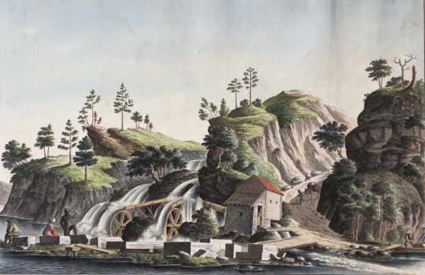 «Hope Marmor Værk». Akvarell av J.F.L. Dreier fra 1827
