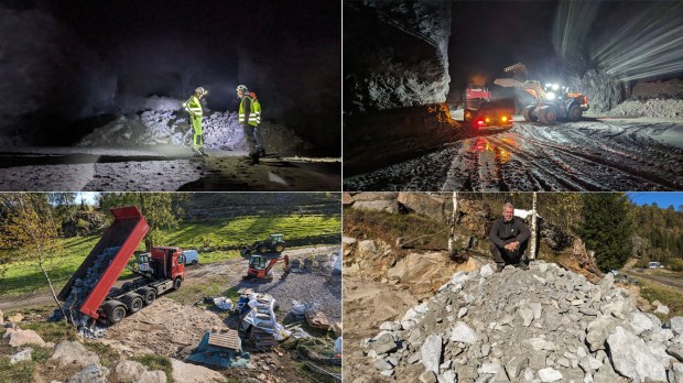 Inntrykk fra kalksteinsgruvene i Brevik og leveranse til Lia