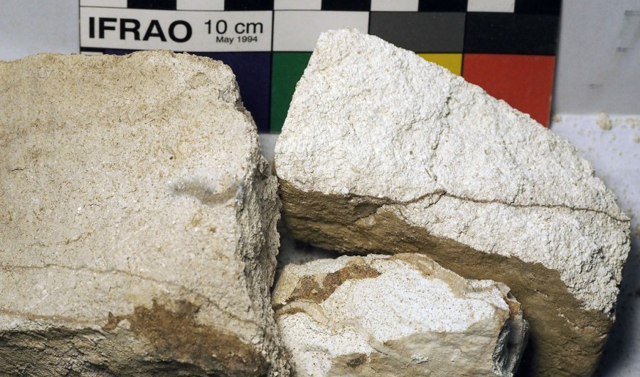 Typisk utseende på godt brente stykker av Brevikkalk