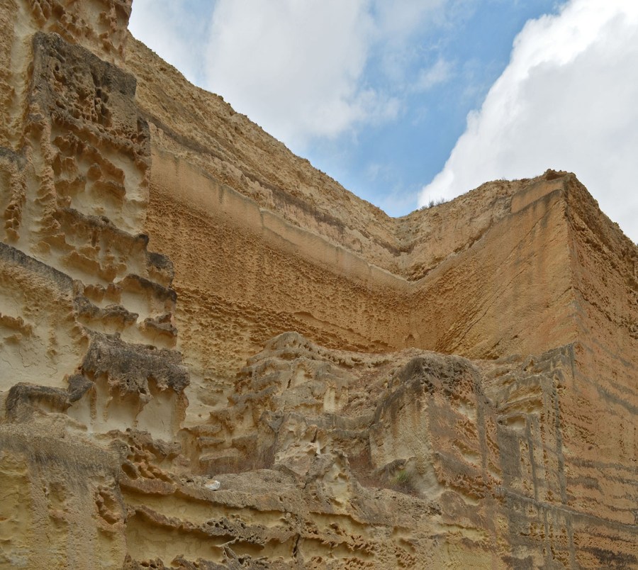 Tafoni in the sandstone quarries of Canteras by Cartagena, Spain. Photo by Per Storemyr