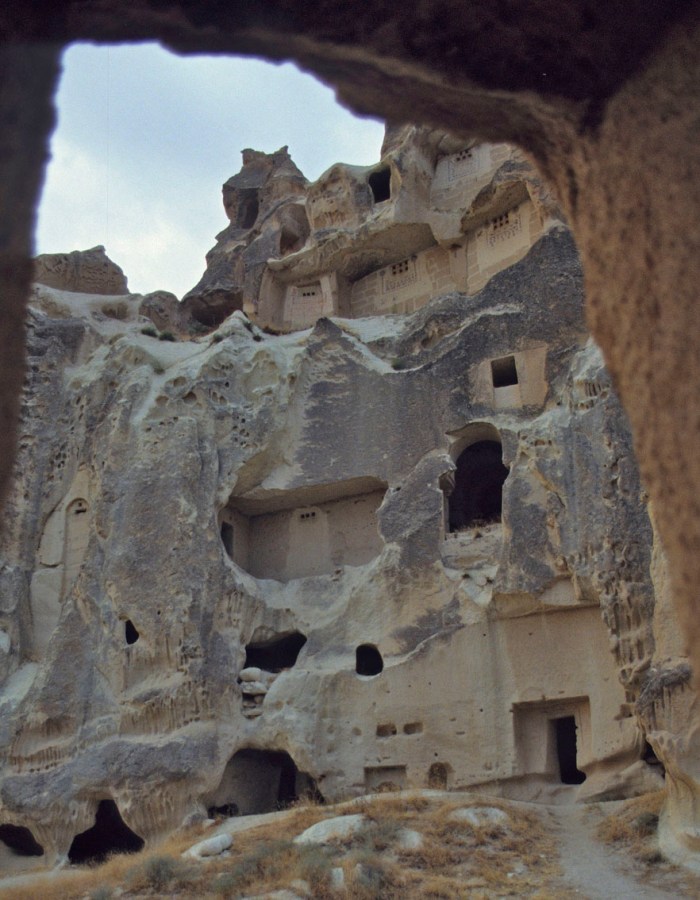 Tafoni in volcanic tuff, Göreme, Cappadocia, Turkey. Photo by Per Storemyr