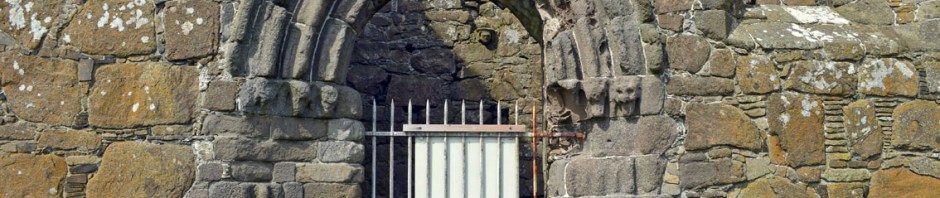 The medieval cathedral of the Faroe Islands is a half-ruin. Here’s the south portal in the nave, carved from soft basalt and within a rubble masonry of hard basalt fitted tightly together with basalt pinning stone and minimal use of seashell lime mortar. Photo by Per Storemyr