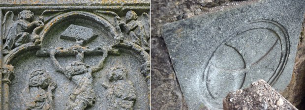 Homogeneous soapstone at the cathedral. Reliquary box and consecration cross. Photo by Per Storemyr