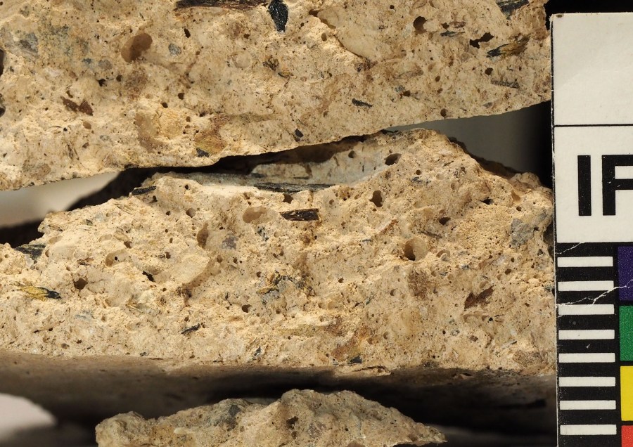 Typical medieval mortars at Ulnes church, with no added aggregate.