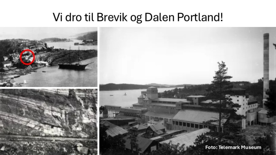 Vi dro til Brevik for å sjekke ut den gamle kalkindustrien der. Den som senere ble til Dalen Portland Sementfabrikk.