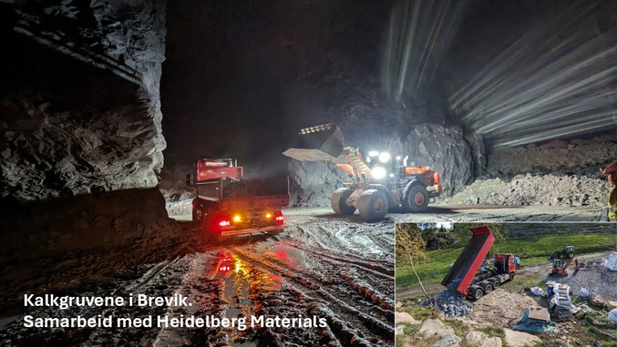 "Brevikkalk" brukes i dag av Heidelberg Materials til sementproduksjon. Men den egner seg også til kalkbrenning! Vi startet et samarbeid!