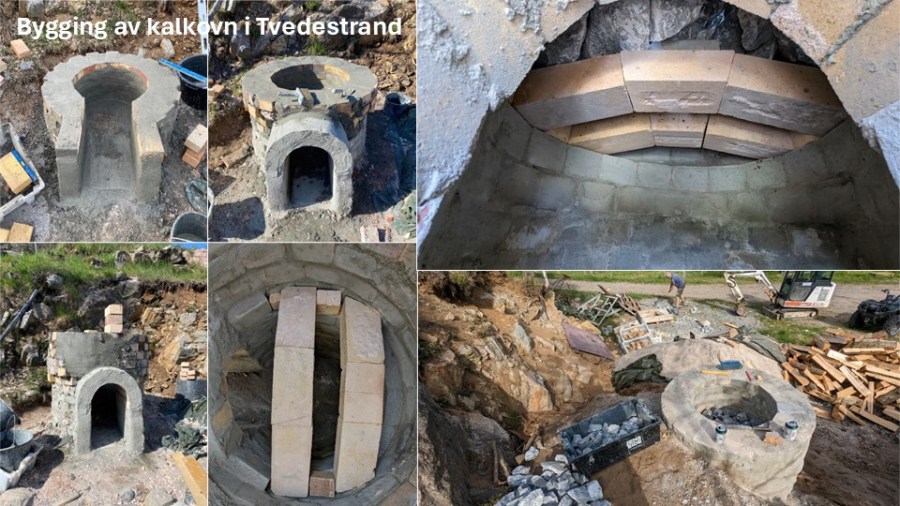 Så bygde vi en liten halvttonnsovn. En underfyrt ovn. Design med aner helt fra Romertiden.