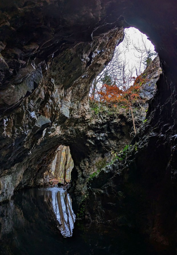 Narestø gamle feltspatgruve sett mot sør, mot sjøen. Foto: PS