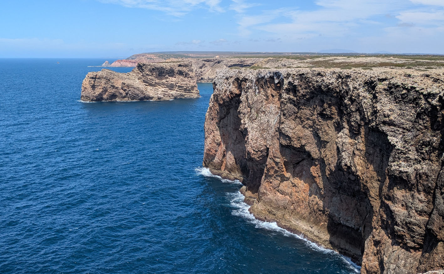 Costa Vicentina as seen from the southwesternmost tip at Cabo de Sao Vicente. Photo by PS